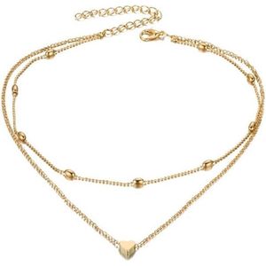 Multilayer dames choker Heartbeat Goudkleurig