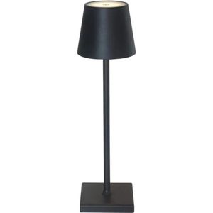 Ostin & Fred Draadloze Tafellamp - Zwart - 38 cm - Dimbare Touch Lamp - Voor Binnen en Buiten - Moderne Nachtlamp - Bureaulamp - Oplaadbare Batterij