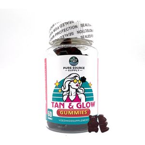 Pure Source Zelfbruiner Gummy - Tan & Glow+ met Collageen & Vitamine E - Bruinen zonder Zon - 60 Gummies