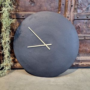 HorstDeco- Wandklok zwart -Antiek - Black Antique - Round Clock 55 cm