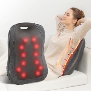 Draagbaar Shiatsu Massagekussen met Warmte - Ergonomisch Stoelmassageapparaat voor Ontspanning en Diepe Spiermassage