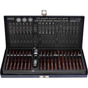 40-Delig Crv-Staal 1/2' 3/8' Dopsleutel en BitT20-T55M5-M12H4-H12 - XZN Hex Torx Bit Set