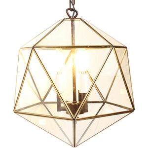 LumiLamp Hanglamp 40x40x175cm Transparant Metaal Glas Hanglamp Eettafel