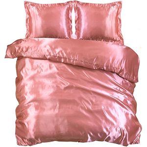 Beauty Silk - Dekbedovertrek Satijn - Flamingo Roze - 200x200/220