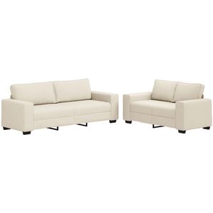 vidaXL - 2-Piece - Sofa - Set - met - Kussens - in - Linnen