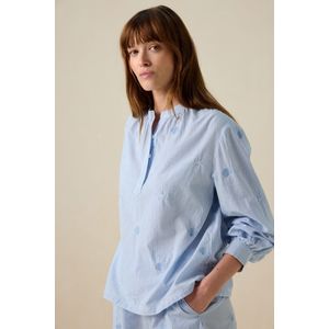 Sissy-Boy - Lichtblauwe Blouse - Gestreept - Katoen