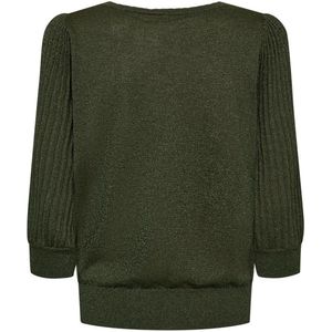 Freequent - FQGlitta 205244 - Trui - Kombu Green - Driekwartmouwen