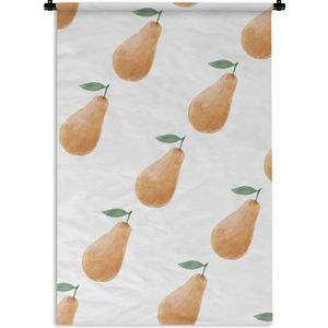 Wandkleed - Wanddoek - Peren - Waterverf - Sjablonen - 60x90 cm - Wandtapijt