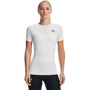 Under Armour UA HG Heatgear Authentics compressie Short Sleeve Dames Sportshirt - Wit