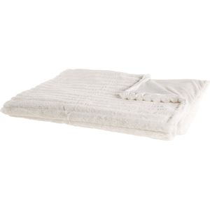ABTEH - Plaid - Wit - 180 x 220 cm - Polyester
