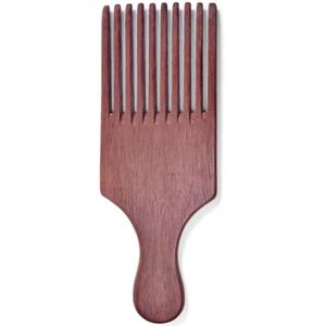 Handgemaakte Houten Afro Kam – Antistatisch – Voor Krullen, Kroeshaar, Baard & Pruiken – Geschikt voor Droog & Nat Haar- Handgemaakte Afro Kam van Massief Hout