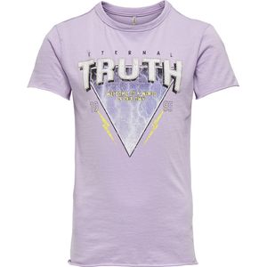 Kids ONLY KONLUCY FIT TRUTH/BRAVE S/S TOP BOX JRS Meisjes T-shirt - Maat 146/152