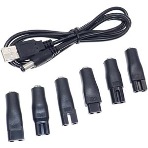 Universele Kabel voor haartrimmers met DC-connector - USB-adapter, oplaadkoppen, voedingskabel, scheerapparatenlader, en omvormer voor scheermachines, luchtreinigers, tafellampen en andere apparatuur.