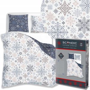 Kerst - Dekbedovertrek - Katoen - 140x200 cm - Sneeuwvlokken Winter