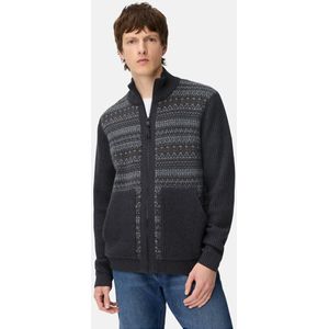 camel active - Cardigan - Marineblauw - Met Opstaande Kraag