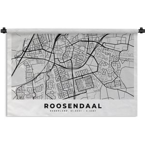 Wandkleed - Wanddoek - Stadskaart - Roosendaal - Nederland - 90x60 cm - Wandtapijt - Plattegrond