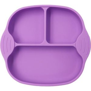 Handig siliconen baby bordje met vakjes en zuignap | Kinderservies |Babybordje | Kinderbordje | kleur paars | BPA en PVC vrij bord