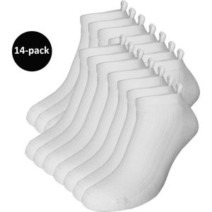 WeirdoSox sneakersokken - 14-pack - Met badstofzool en lipje - Wit - Heren - Maat 47-50