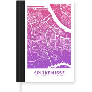 Notitieboek - Schrijfboek - Stadskaart - Spijkenisse - Nederland - Paars - Notitieboekje klein - A5 formaat - Schrijfblok - Plattegrond