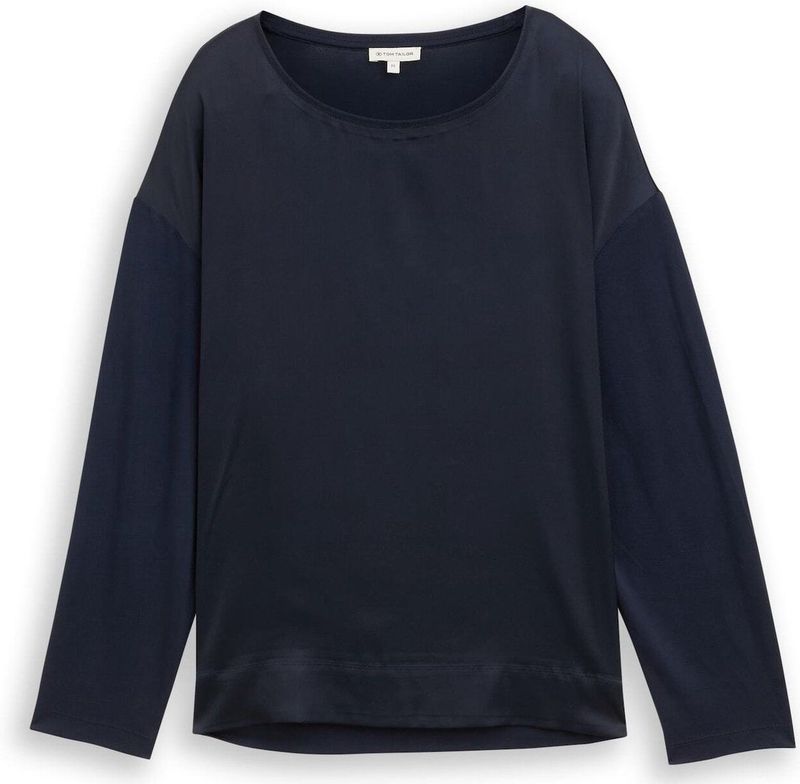 TOM TAILOR - Shirt - Marine - Lange Mouwen - Losse Pasvorm
