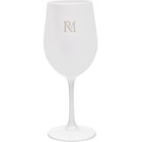 Riviera Maison Wijnglas plastic wit glas op voet met RM logo - RM Monogram Outdoor glas niet breekbaar glas voor buiten