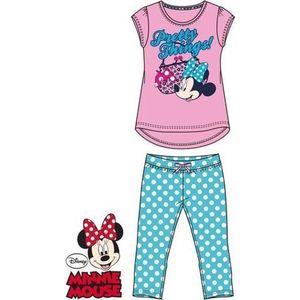 Minnie Mouse pyjama - maat 128 - 100% katoen - pyama roze met blauw