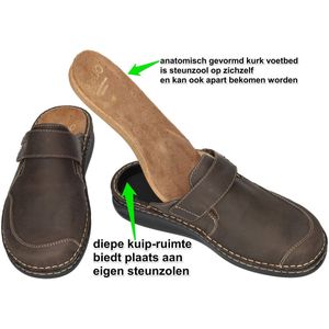 Fidelio Hallux -Heren - bruin donker - pantoffels & slippers - maat 39