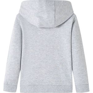 Kindertrui met capuchon - Maat 116 - Grijs en Oranje