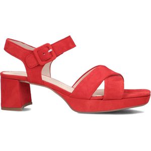 Gabor 953 Sandalen - Dames - Rood - Suède - Blokhak 6 cm