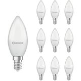 Ledvance - LED Filament Kaarslamp E14 - Mat Glas - 4.9W 470lm 2700K - Ø37mm - 10 stuks