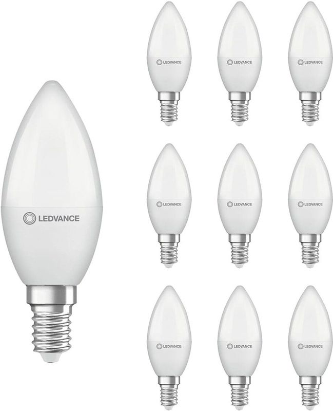 Ledvance - LED Filament Kaarslamp E14 - Mat Glas - 4.9W 470lm 2700K - Ø37mm - 10 stuks