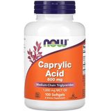 NOW Supplementen, Caprylzuur 600 mg, MCT (Medium-Chain Triglyceriden), 100 softgels