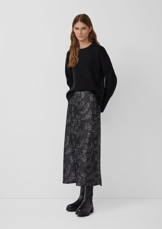 s.Oliver - Midi-Rok - A-lijn - Met Jacquardprint