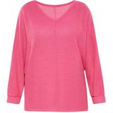 Usha - Trui - Pink - V-hals - Wijde Pasvorm - Lange Mouw