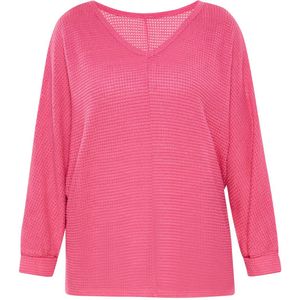 Usha - Trui - Pink - V-hals - Wijde Pasvorm - Lange Mouw
