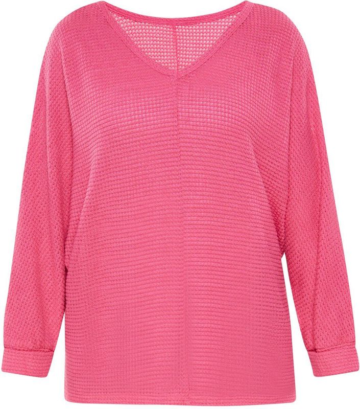 Usha - Trui - Pink - V-hals - Wijde Pasvorm - Lange Mouw