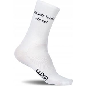 Luxa Fiets sokken Ride With Me - Wit - Maat M/L