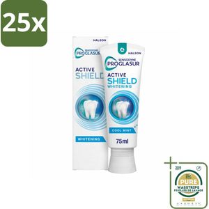 25 x Sensodyne - Tandpasta - ProGlasur Active Shield - Whitening - Witmakend - 75 ml - Grootverpakking - Gevoelige Tanden - Glazuurbescherming - Witte Tanden - Tandpasta - Whitening