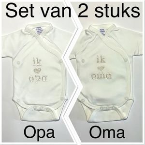 Petit Villain Unisex Baby Rompertje Maat 50 set van 2