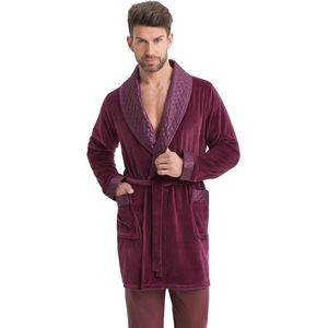 Elegante korte heren badjas met ceintuur en zakken