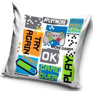 Gamer - Sierkussen - Kussen 40 x 40 cm inclusief vulling