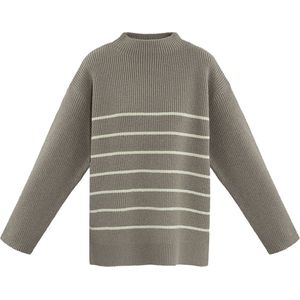 Basic bliss trui - nieuwe collectie - herfst/winter - bretonse strepen - dames - camel - mt S/M