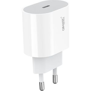 QIHANG Adapter USB-C - 20W - Model QH-Z50 - Snellader - Incl. lightning kabel - Oplader - Stekker - Oplaadstekker - Quick charge 3.0 - Fast Charger - Wit - Universeel - Geschikt voor iPhone tot 14