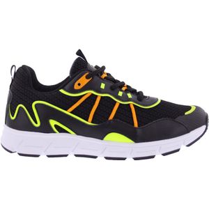 Piedro Sport - Jack - Sneakers - Zwart Geel Oranje - Vetersluiting - Schoenmaat 45 - Valt kleiner: bestel een maat groter