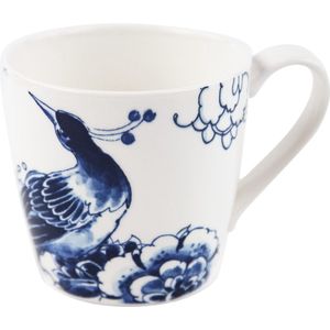 Grote mok - Royal Delft - mok 300 ml - Delfts blauw - peacock - theemok groot - koffiemok XL - cadeau voor vrouw
