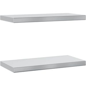 vidaXL Wandschap - Wandschappen - Wandplank - Wandrek - Wandschappen 2 st 50x23,5x3 cm roestvrijstaal zilverkleurig