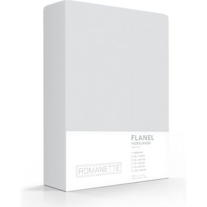Romanette - Flanel - Hoeslaken - Lits-jumeaux - 180x200 cm - Silver