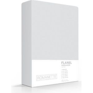 Romanette - Flanel - Hoeslaken - Lits-jumeaux - 180x200 cm - Silver