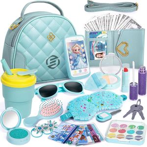 Equivera kinder make up meisje - Speelportemonnee voor meisjes - prinsessen Frozen speelgoedhandtas met accessoires - fantasieset - handtas met waterfles - verjaardagsspeelgoed voor meisjes van 3 tot 8 jaar