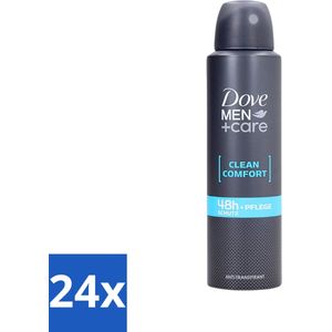 Dove Men+Care - Clean Comfort - Deospray - Anti-Transpirant - 150 ml - Voordeelverpakking - 24 stuks